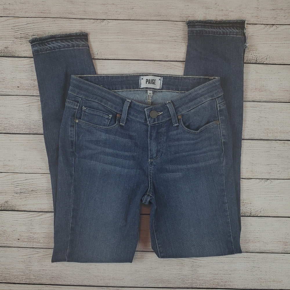 Paige | asymmetrical cuff skinny jeans